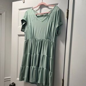 Umgee Mint Green Tiered Dress
